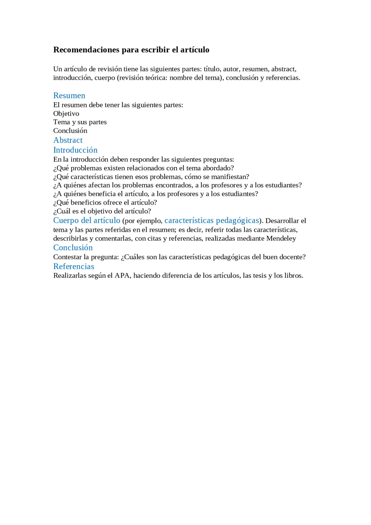 Artículos recomendados para profundizar