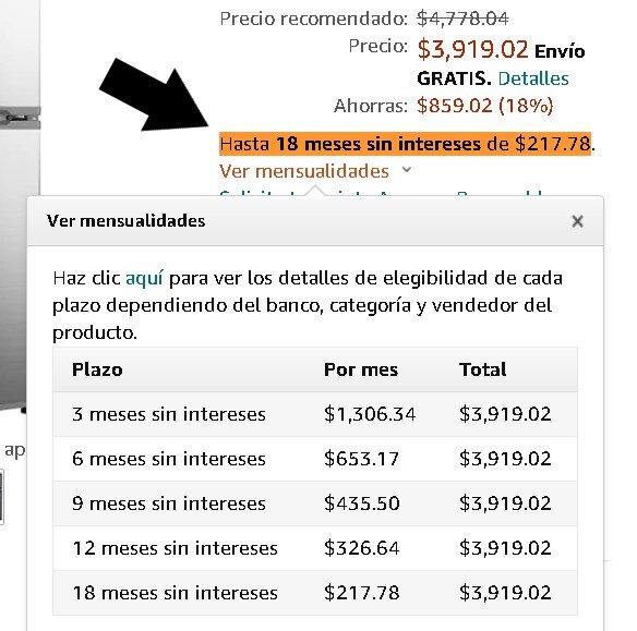 ¿Cómo comprar a meses sin intereses en Amazon?