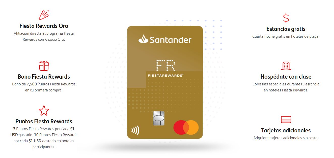 Desventajas de la Tarjeta Santander Fiesta Rewards Oro