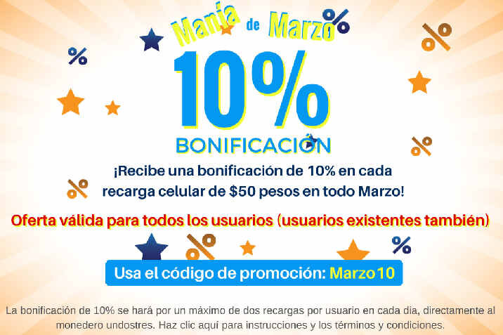 La bonificación del 10% en UnDosTres