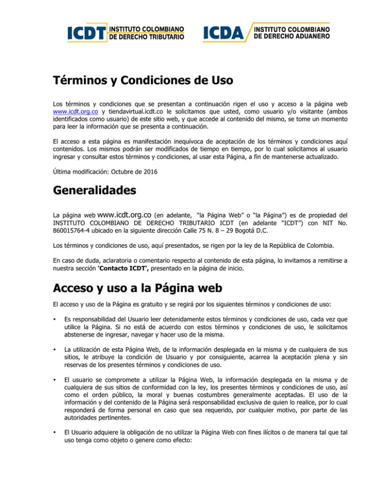 Términos y condiciones de uso