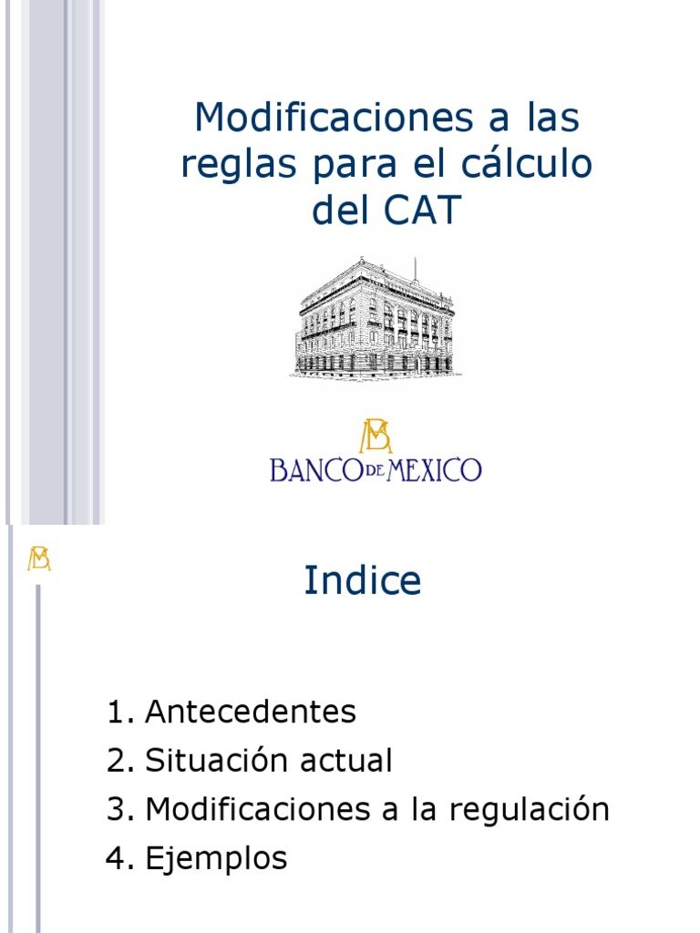 Variables que se consideran en el cálculo del CAT